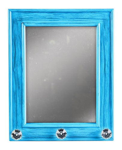 (MSMR352) Western Mirror with Crystal Knobs - Blue