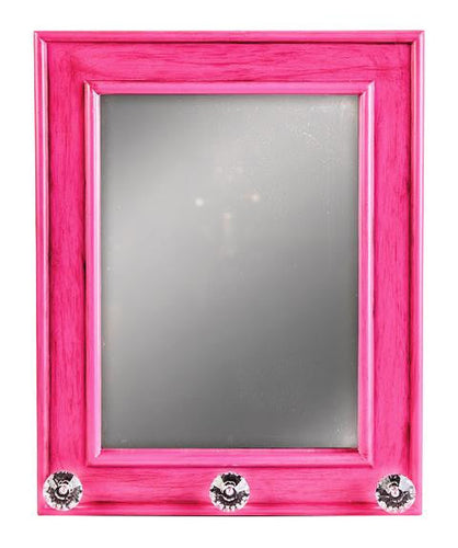 (MSMR356) Western Mirror with Crystal Knobs - Pink