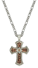 Load image into Gallery viewer, (MSNC1019RGRTS) Antiqued Rose Gold Scalloped Cross Necklace