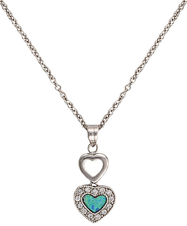 (MSNC2537) River Lights in Love Western Heart Necklace
