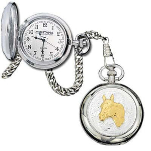 (MSWATCHP20) Western Pocket Watch with Any Figure (Horse Head Shown)