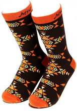 Load image into Gallery viewer, Aztec Southwestern Socks - Coffee/Orange