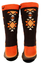 Load image into Gallery viewer, Aztec Southwestern Socks - Coffee/Orange