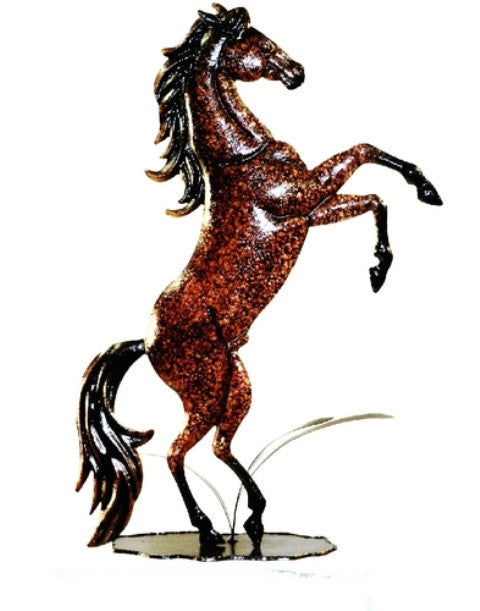 (PS3770) Western Metal Horse Sculpture