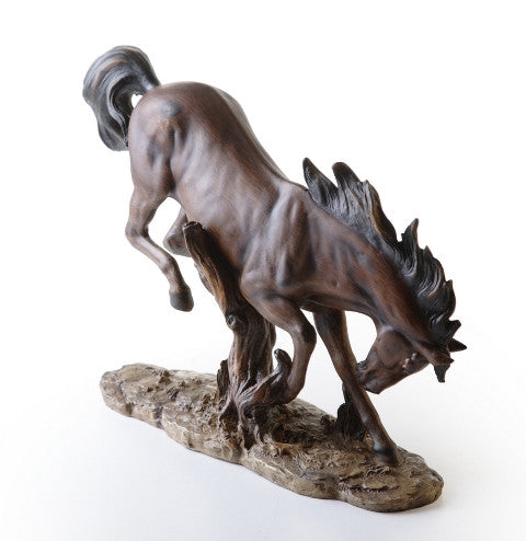 (PS7435) Bucking Horse with Head Down Western Sculpture