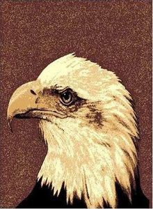 PW-AFEH) "Eagle Head" Rustic Northwoods Area Rug (5' 1-1/2" x 6' 10")