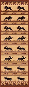 "Moose & Bear" Rustic Northwoods Area Rug  (5 Sizes Available)