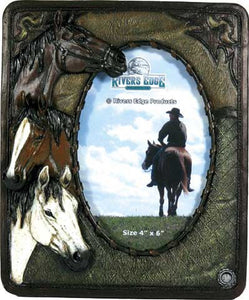 (RE1101) Western Three Horse Picture Frame
