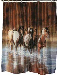 (RE768) "Rush Hour" Western Horse Shower Curtain