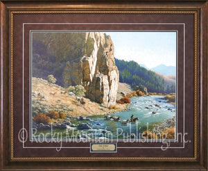 (RMP-CP039) "The Ford" Western Framed & Matted Print (24" x 30")