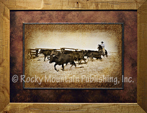 (RMP-MT063DL) "The Gathering" Western Framed & Matted Print