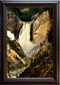 (RMP-MT2017G) "Yellowstone Falls" Western Framed Canvas Print