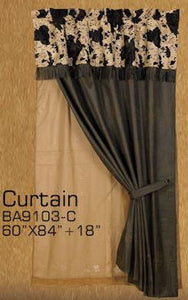 (RWBA9103-C) "El Dorado" Western Cowhide Print Curtain
