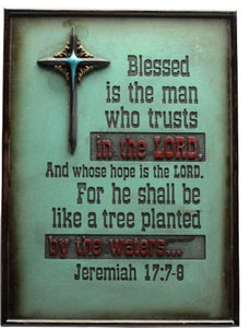 (RWRA1206) "Blessed is the Man Who Trusts in the Lord" Western Sign