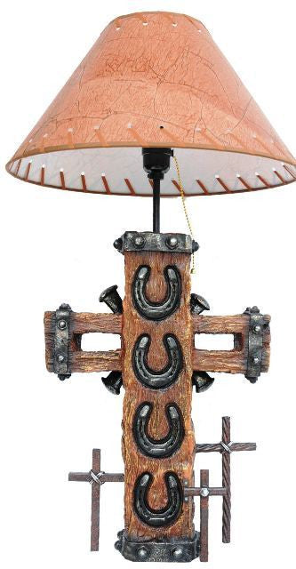 (RWRA7968) Western Horseshoe Cross Lamp