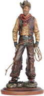 (RWRA8835) Western American Cowboy & Rope Sculpture