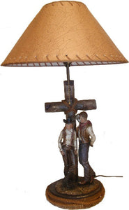 (RWRA9683) Western Cowgirl & Cowboy Cross Lamp