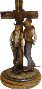 (RWRA9683) Western Cowgirl & Cowboy Cross Lamp