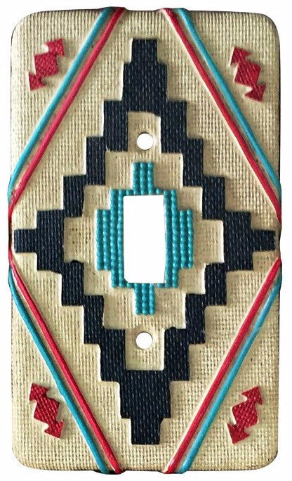 (MWRSM1835) Aztec Pattern Single Switch Resin Wall Plate Cover