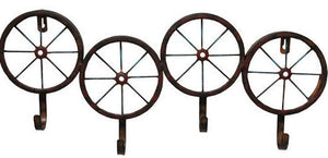 (RWRT5261) Western Metal Wagon Wheel Wall Hooks