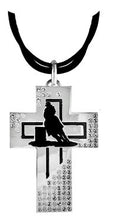 Load image into Gallery viewer, (TBNC1035BL) &quot;Barrel Racer&quot; Silver &amp; Black Cross Necklace