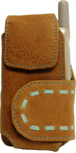 (TD0657052C) Western Leather Tan Cell Phone Holde for Flip Phones