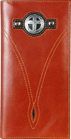 (TD0886137W11) Western Leather Rodeo Wallet with Cross Concho