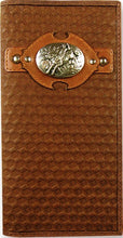 Load image into Gallery viewer, (TD0886137W5) Western Leather Rodeo Wallet with Bull Rider Concho by Western Trenditons