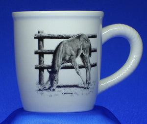 (TG65-1) "Balancing Act" Western Ceramic Mug