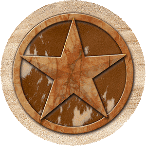 (THS-TS9019) "Western Star" 4-Piece Sandstone Coaster Set
