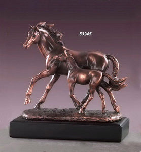 (TN53245) Western Mare & Foal Sculpture