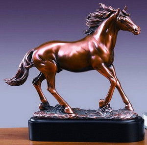 (TN53188) Western Stallion Sculpture - 12-1/2" Tall