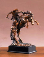 (TN54080) Western Cowboy & Horse Sculpture Large