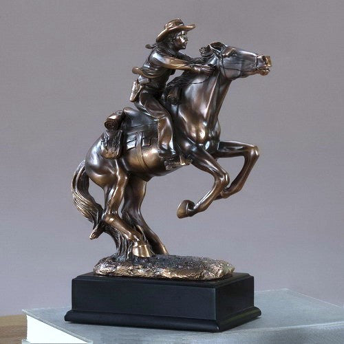 (TN54244) Western Cowboy & Horse Sculpture Large