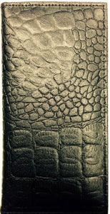 (WFAAJ450CB) Western Black Croc Leather Rodeo Wallet/Checkbook Holder