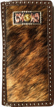 Load image into Gallery viewer, (WFAC492) Western Hair-On Rodeo Wallet with Tri-Color Concho