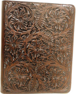 (WFAIPAD2) Western Floral Chocolate Leather iPad Jacket