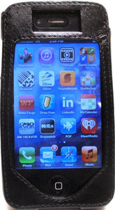 (WFAPC-1) Western Black Leather iPhone4 Protective Case