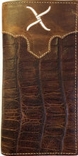 Load image into Gallery viewer, (WFAXRC-9) Twisted-X Brown Gator Leather Rodeo Wallet