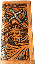 Load image into Gallery viewer, (WFAXRC6) Twisted-X Western Floral Tan Tooled Rodeo Wallet