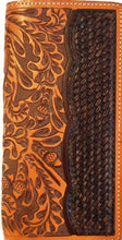 Load image into Gallery viewer, (WFAXWC4-2) Twisted-X Tooled Floral &amp; Basketweave Rodeo Wallet