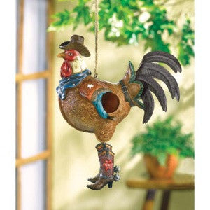 (WSM37973) Cowboy Rooster Birdhouse