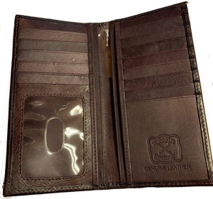 Twisted-X Western Floral Chocolate Tooled Rodeo Wallet