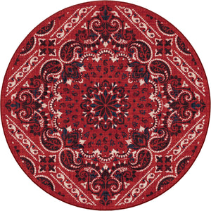 "Kerchief Red" Western Area Rugs - Choose from 6 Sizes!