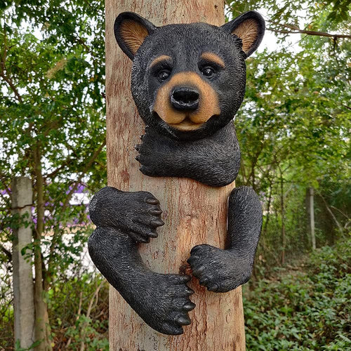 Bear Sculpture Garden Decor Tree Hugger