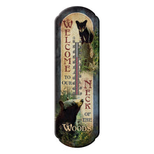 Load image into Gallery viewer, &quot;Bear Welcome&quot; Western Tin Thermometer - 17&quot;