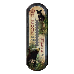 "Bear Welcome" Western Tin Thermometer - 17"