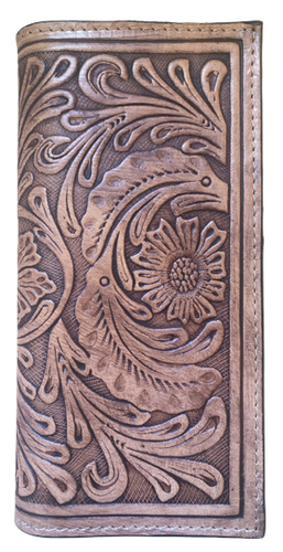 Western Tan Tooled Rodeo Wallet