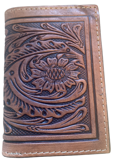 Western Tan Tooled Tri-Fold Wallet (Copy)