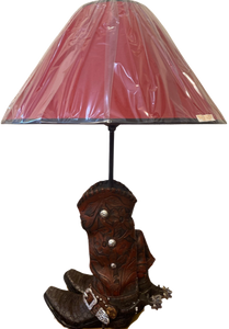 Western Cowboy Boots Lamp with Shade